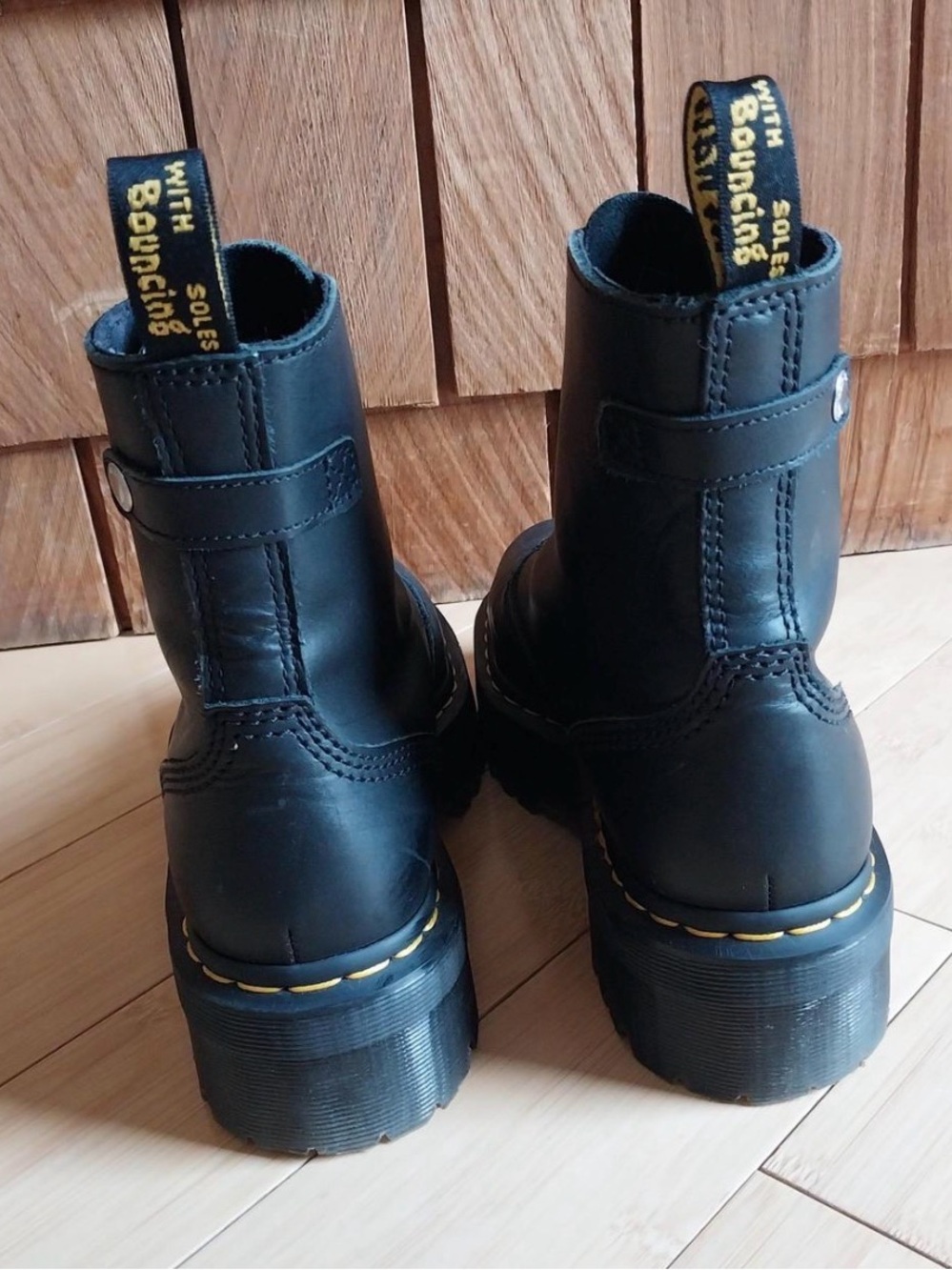Doc Martens Platform Black Leather Boots #goth #airwave #chunkysole #drmartens - Picture 4 of 4